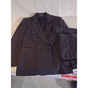 Vintage Strathmore Wool Gray Double breasted Suit Excellent Condition 44